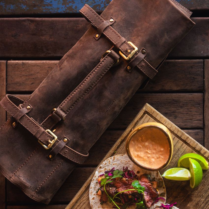 Braunes Leder-Etui