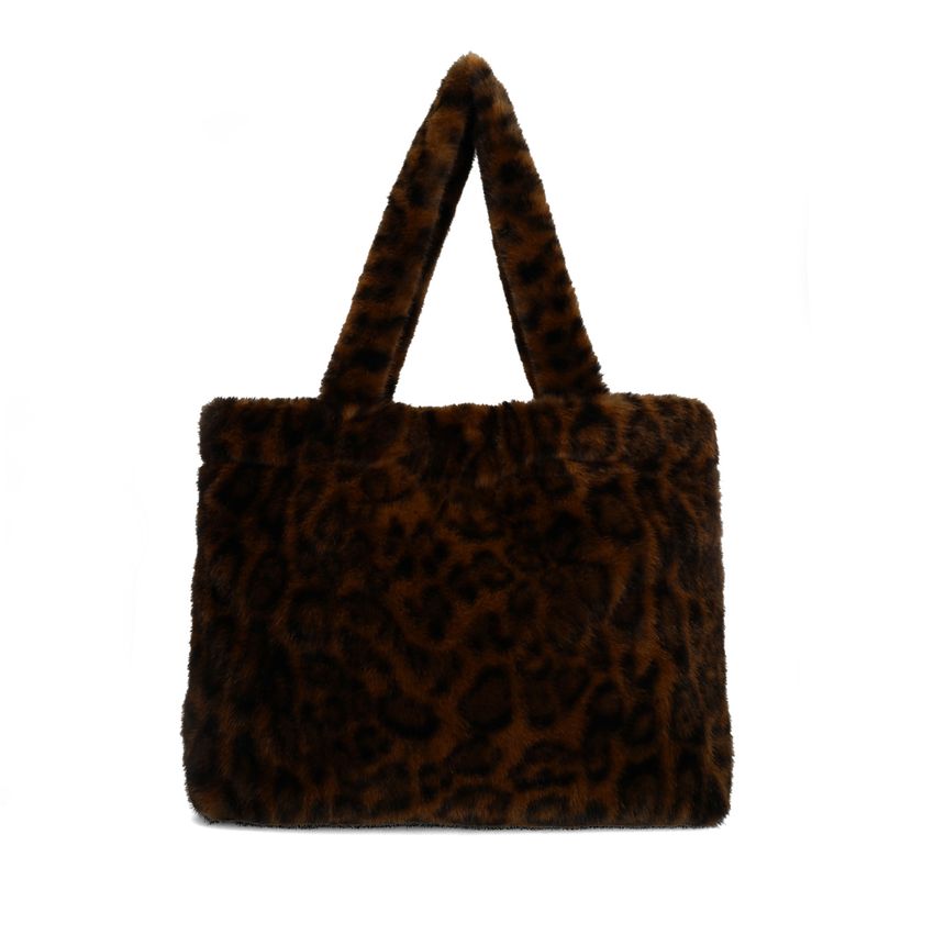 Leopard shopper van faux fur