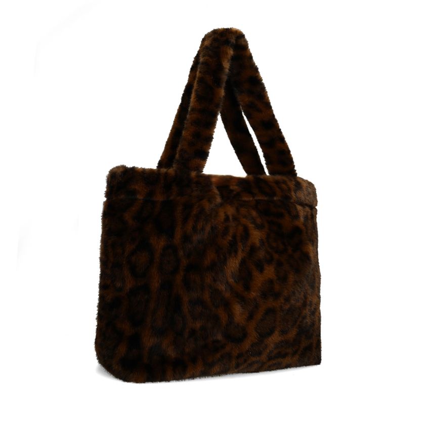 Leopard shopper van faux fur