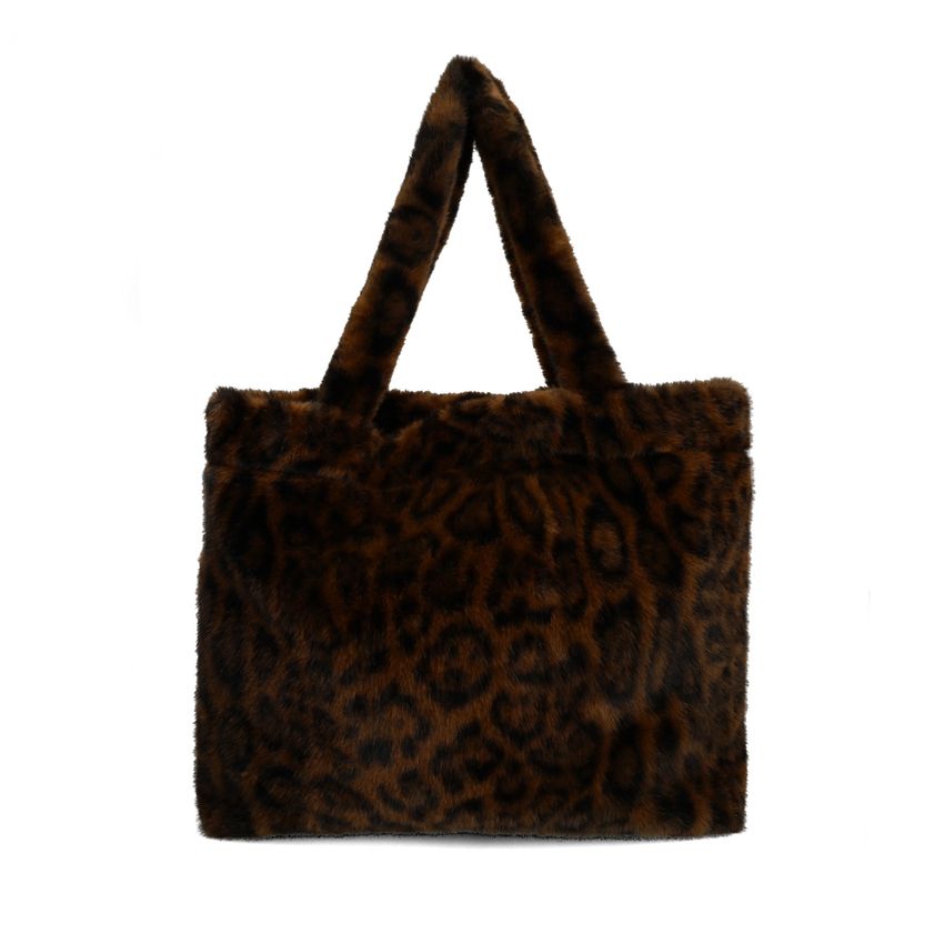 Leopard shopper van faux fur