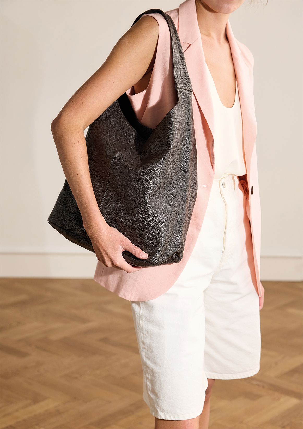 Bruine leren shopper