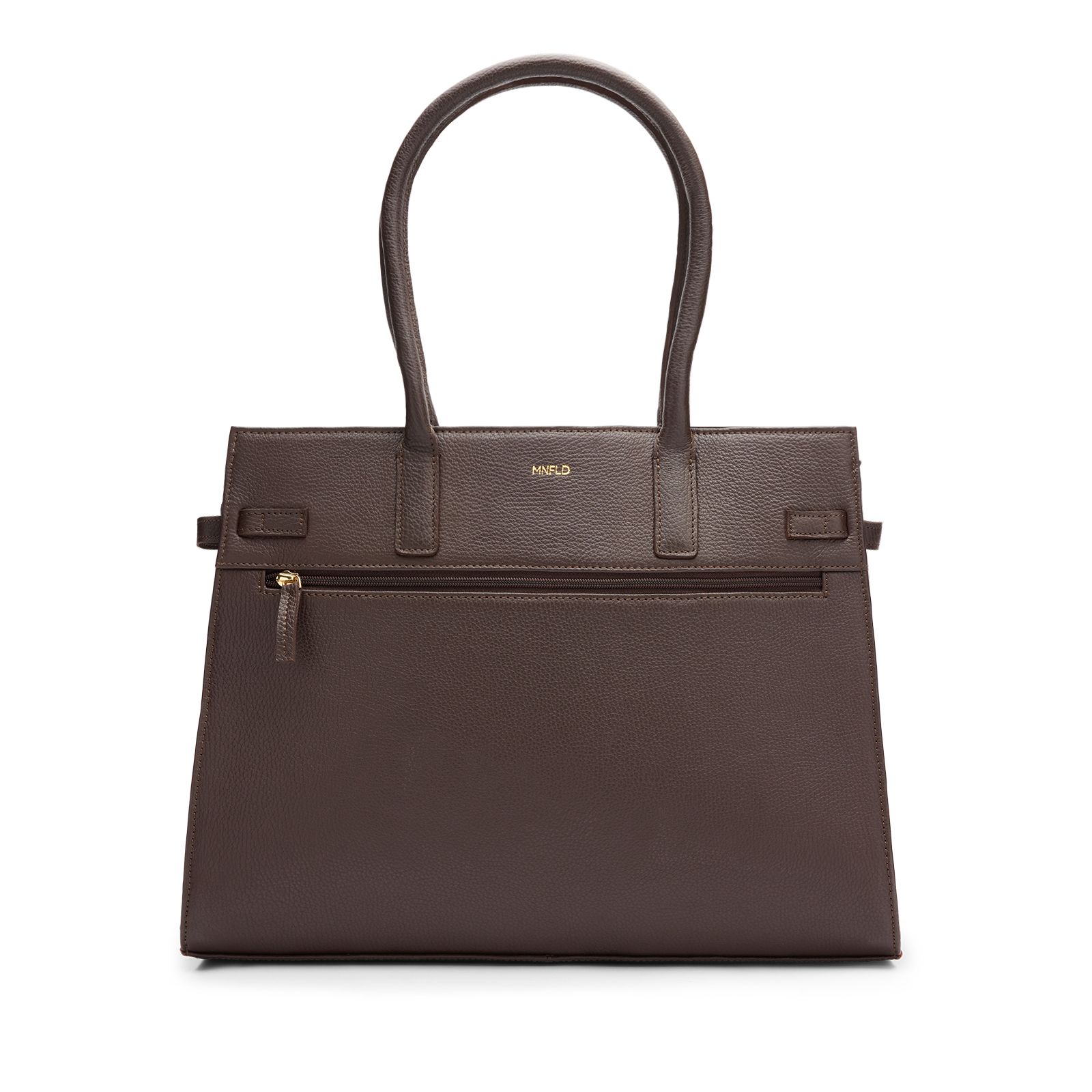Dunkelbrauner Leder-Shopper