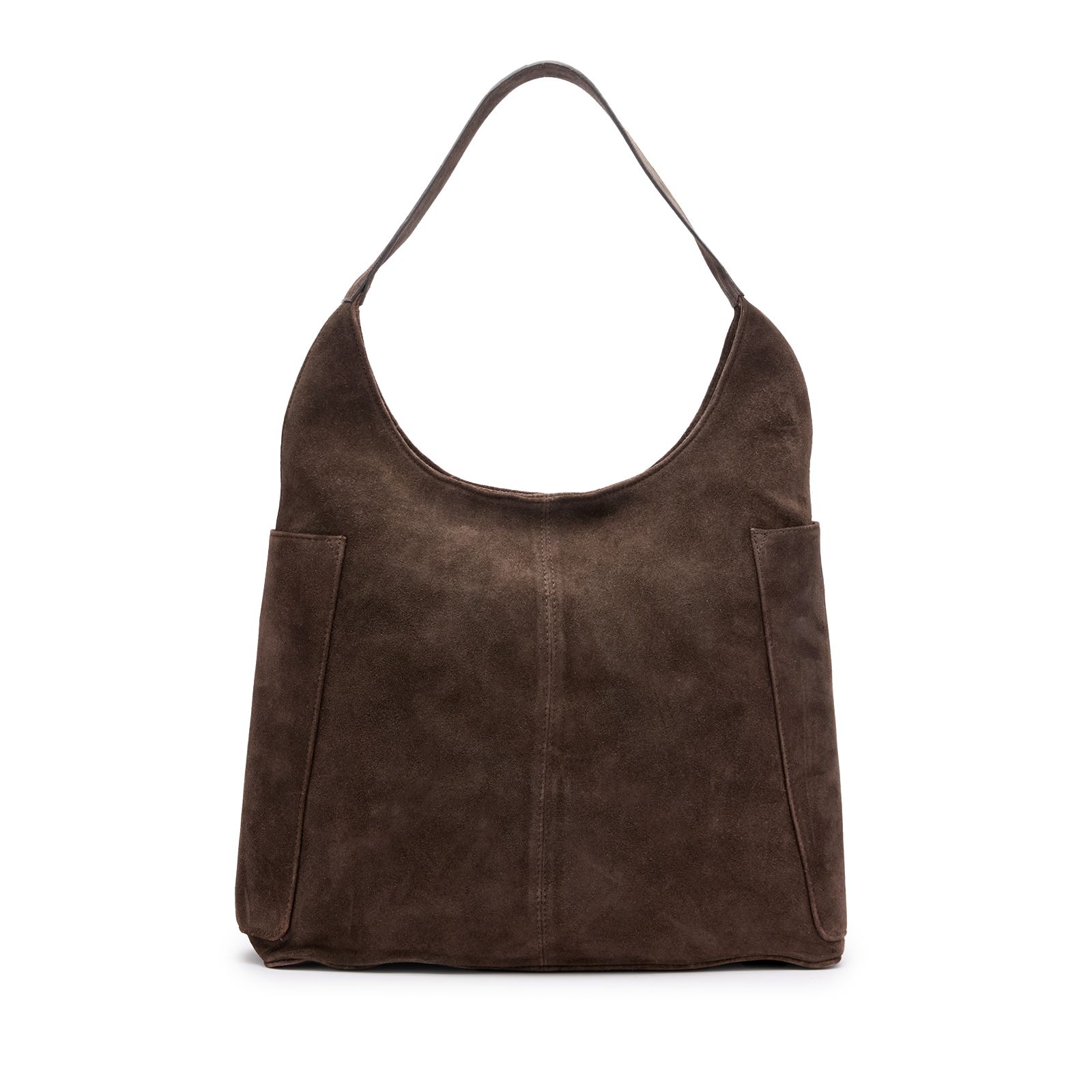 Brauner Veloursleder-Shopper