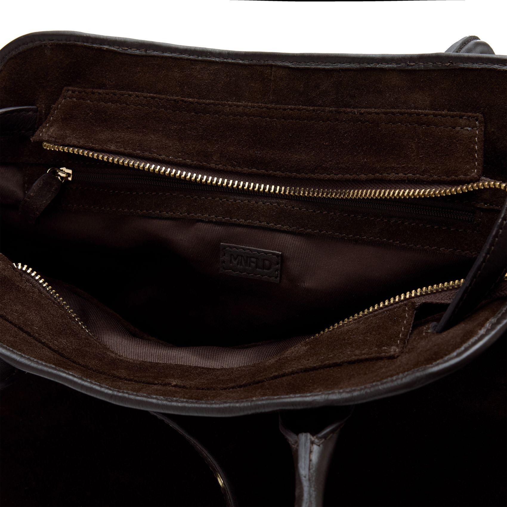 Dunkelbraune Veloursleder-Handtasche
