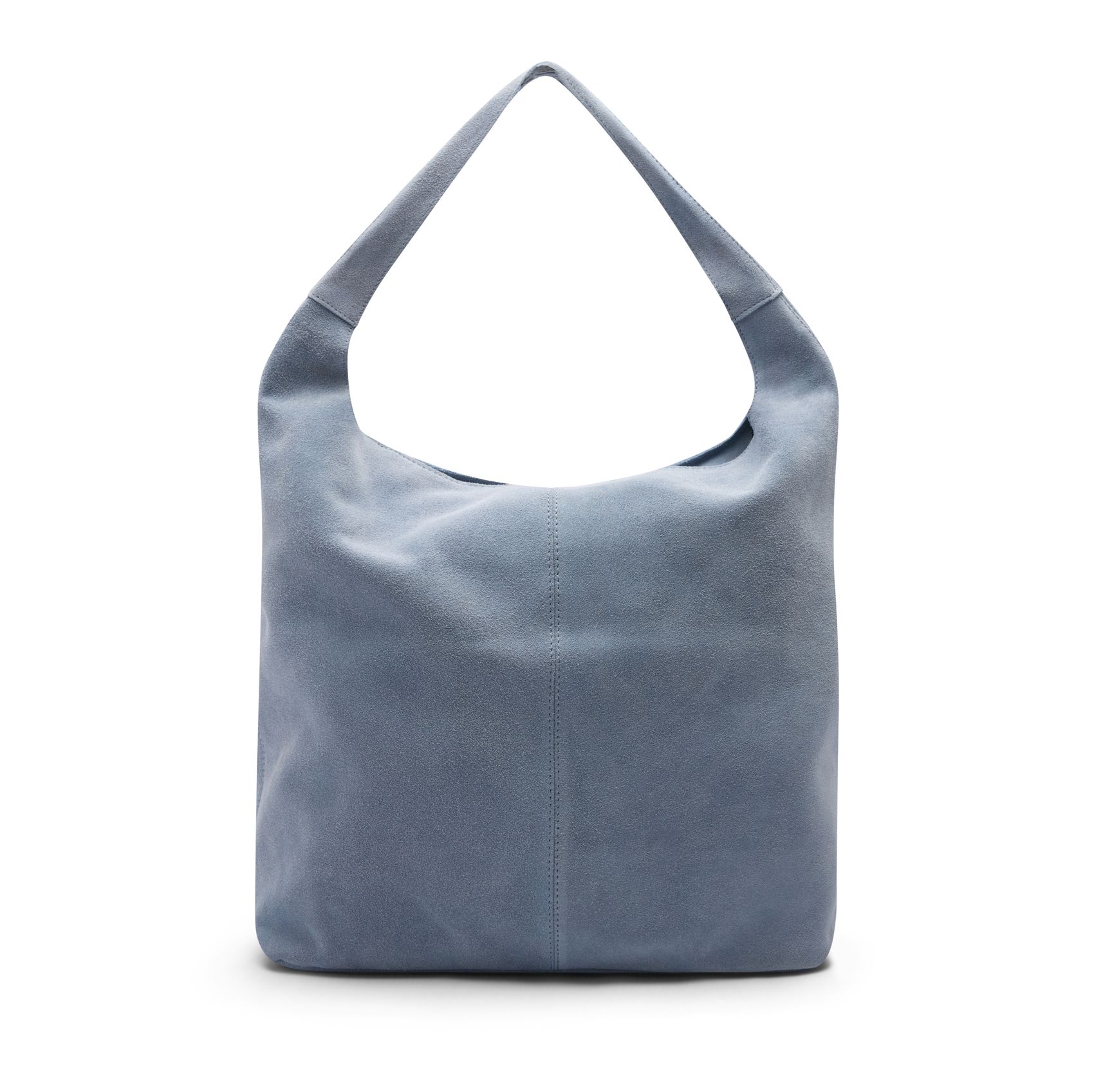 Lichtblauwe suède shopper