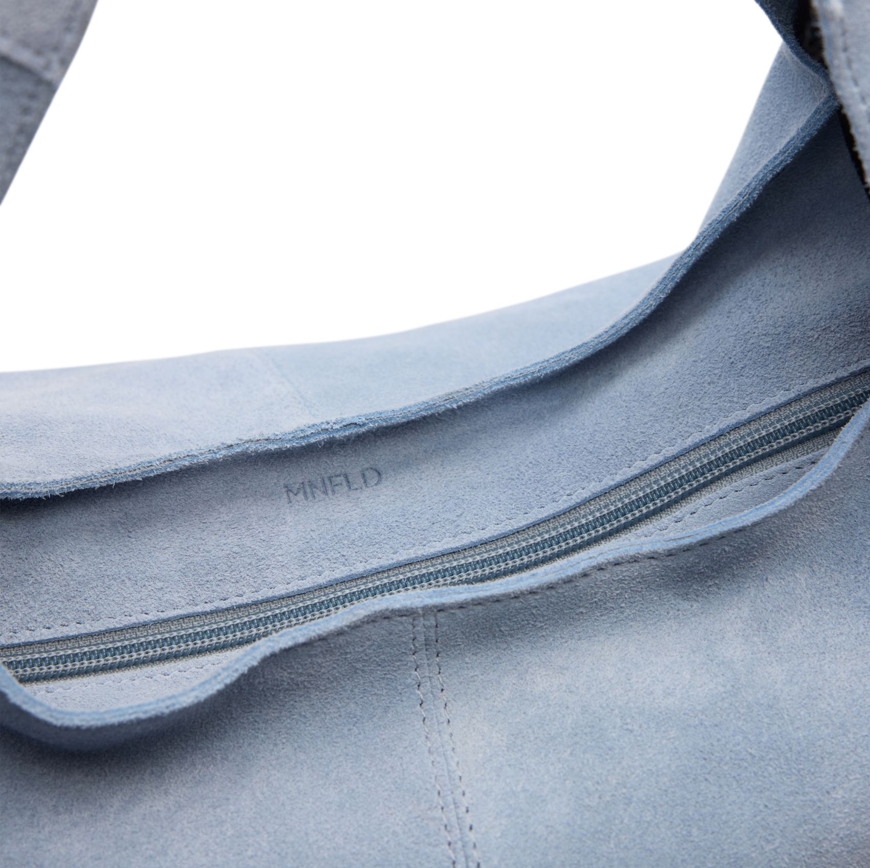 Lichtblauwe suède shopper
