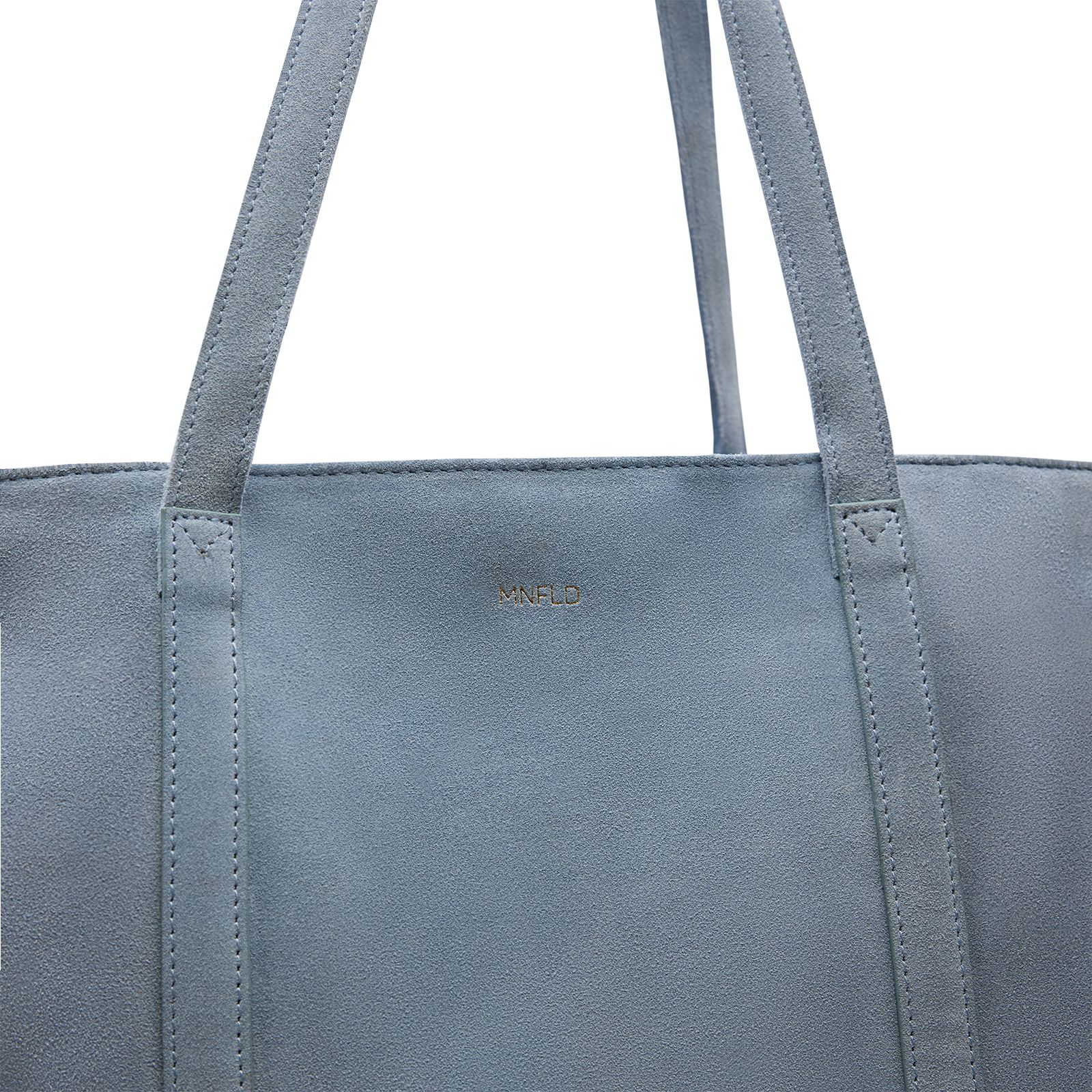 Hellblauer Veloursleder-Shopper