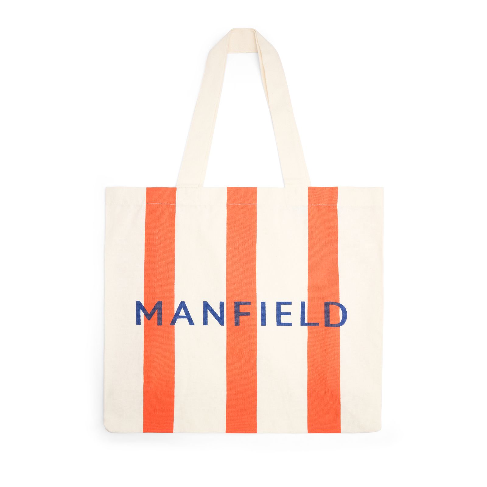 Orange-weiß gestreifter Manfield-Shopper