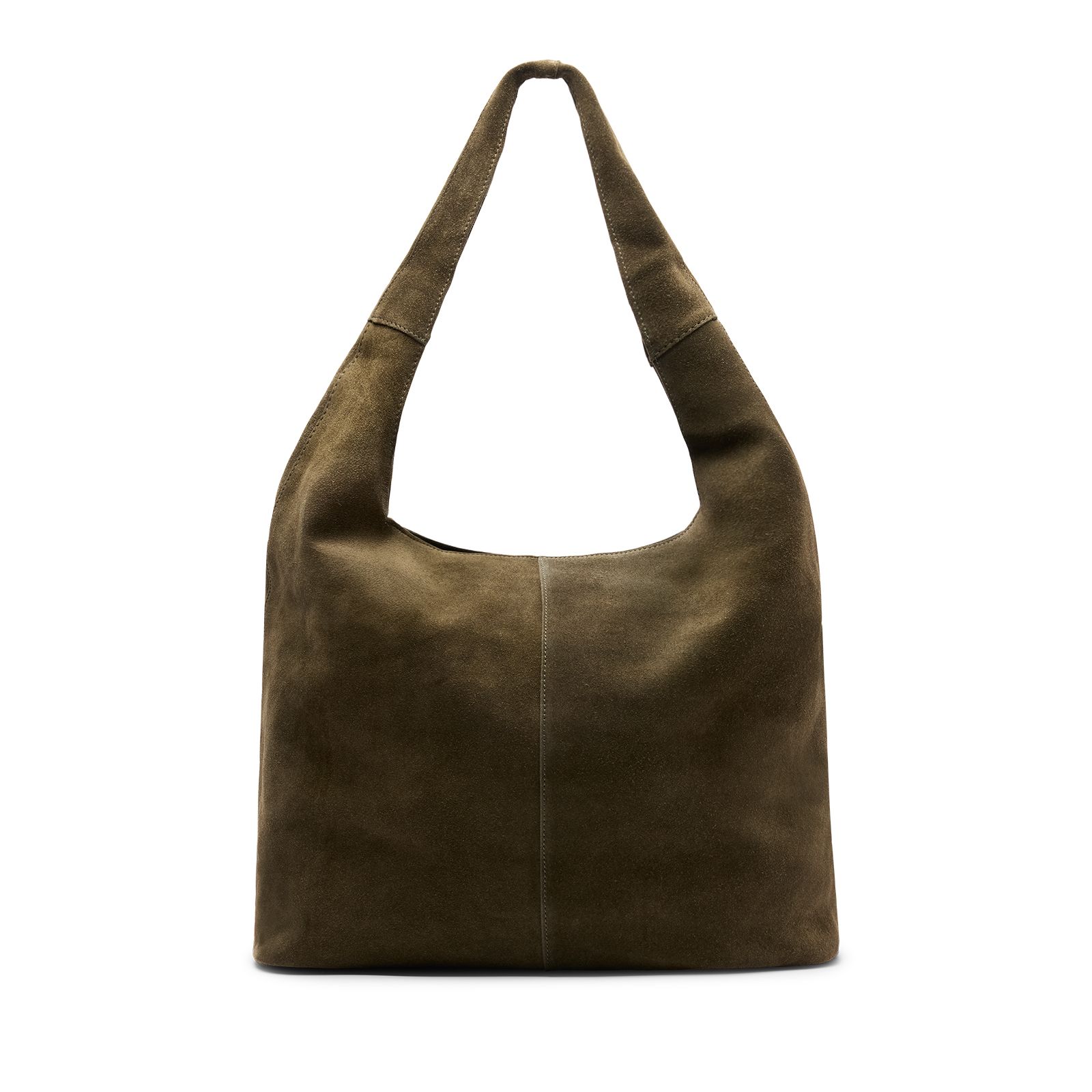 Dunkelgrüner Veloursleder-Shopper