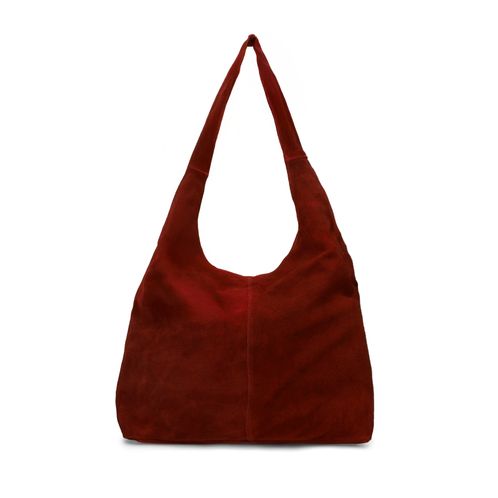 Roter Veloursleder-Shopper