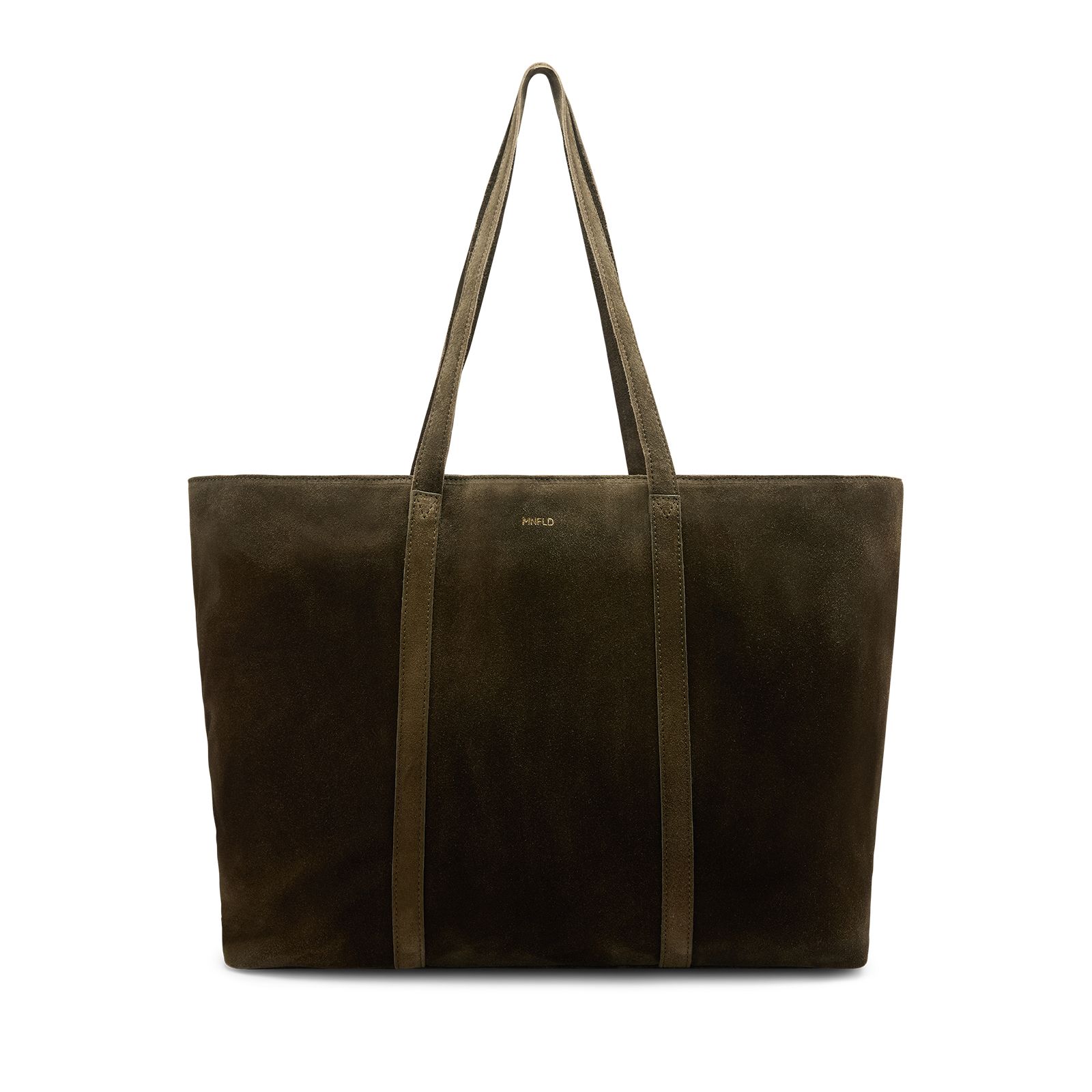 Grüner Veloursleder-Shopper