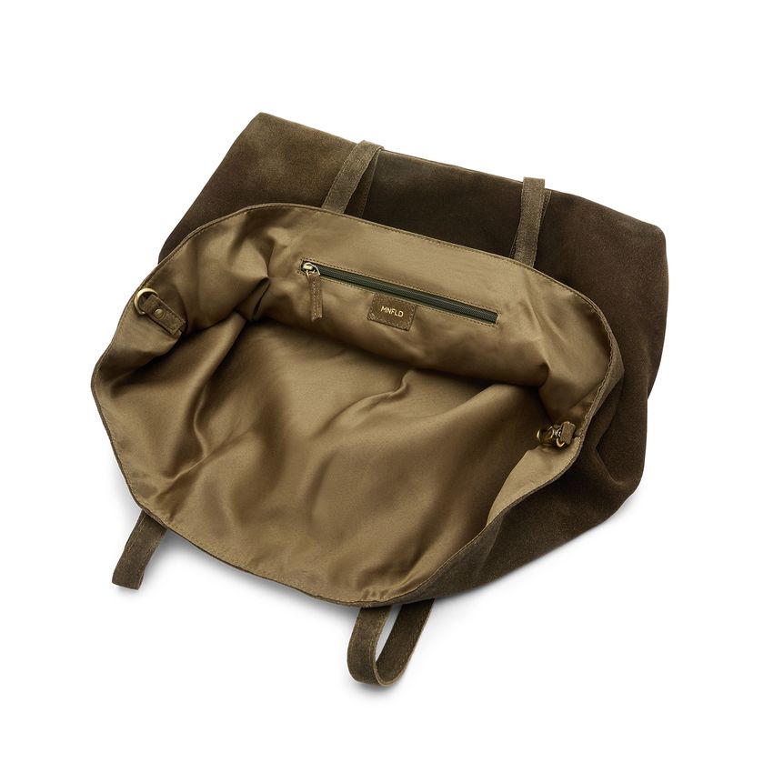 Grüner Veloursleder-Shopper