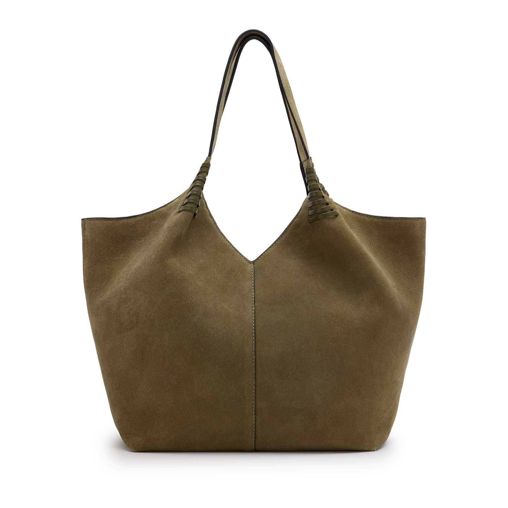 Grüner Veloursleder-Shopper