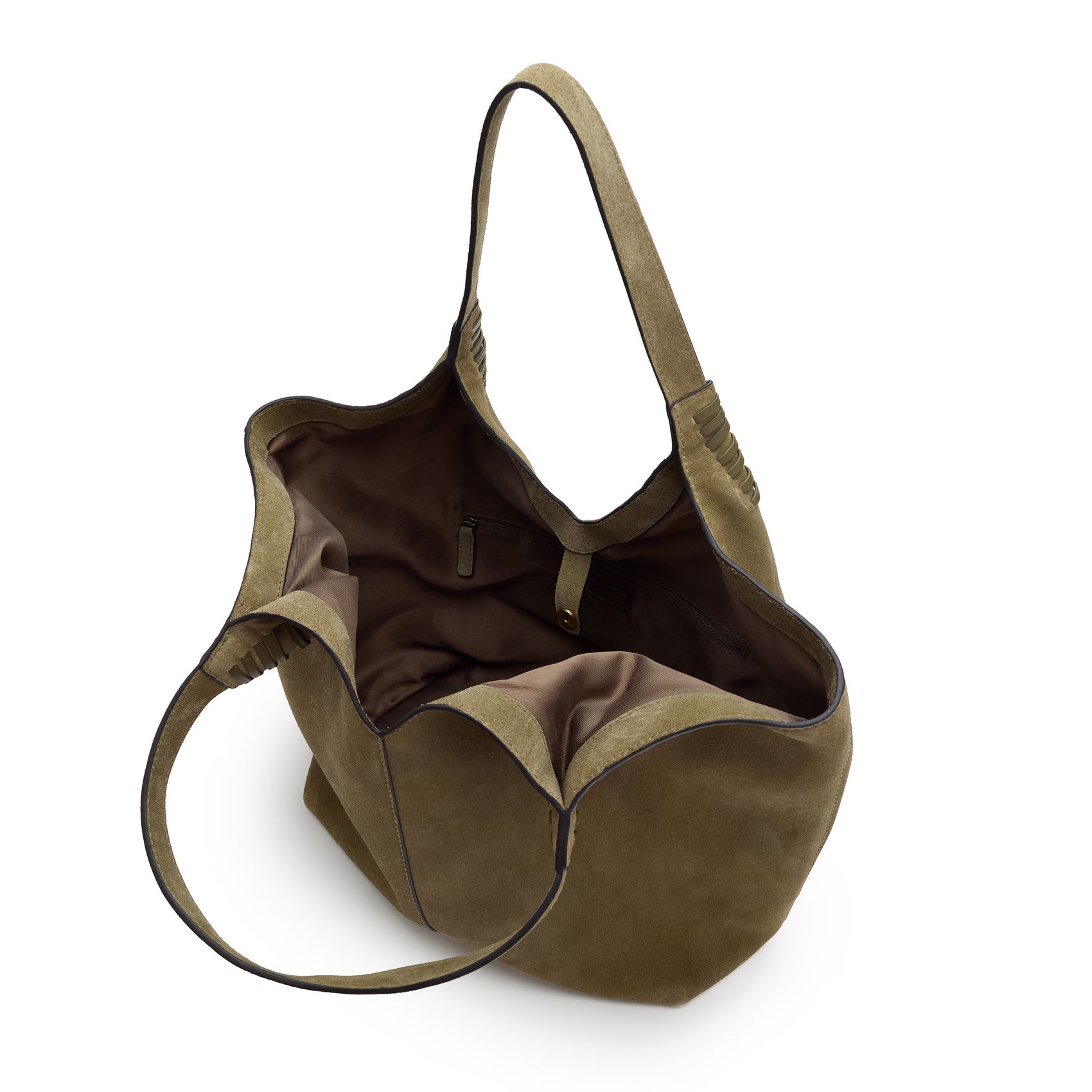 Grüner Veloursleder-Shopper