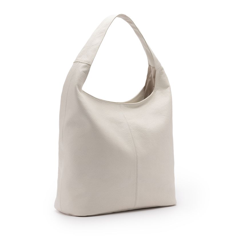 Weißer Leder-Shopper