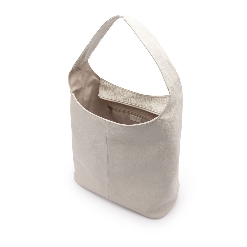 Weißer Leder-Shopper