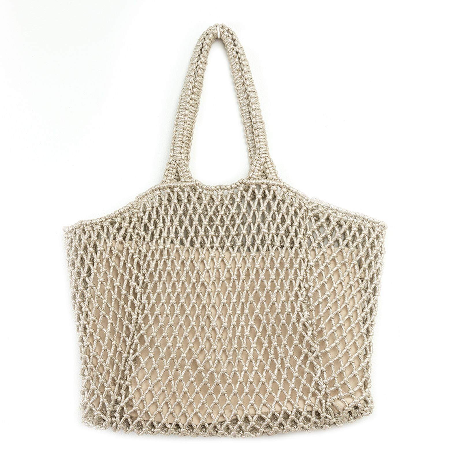 Geflochtener silberfarbener Shopper
