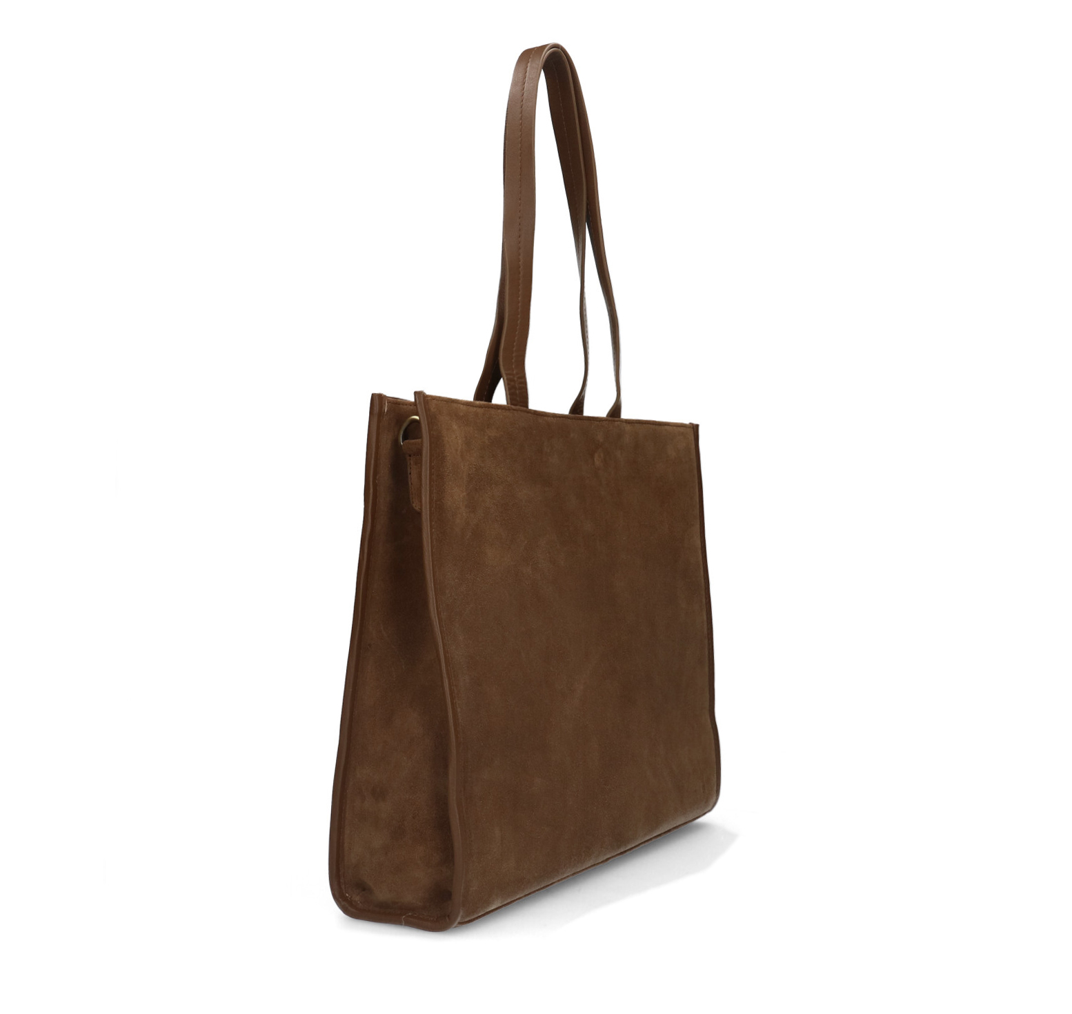 Suede discount tas cognac