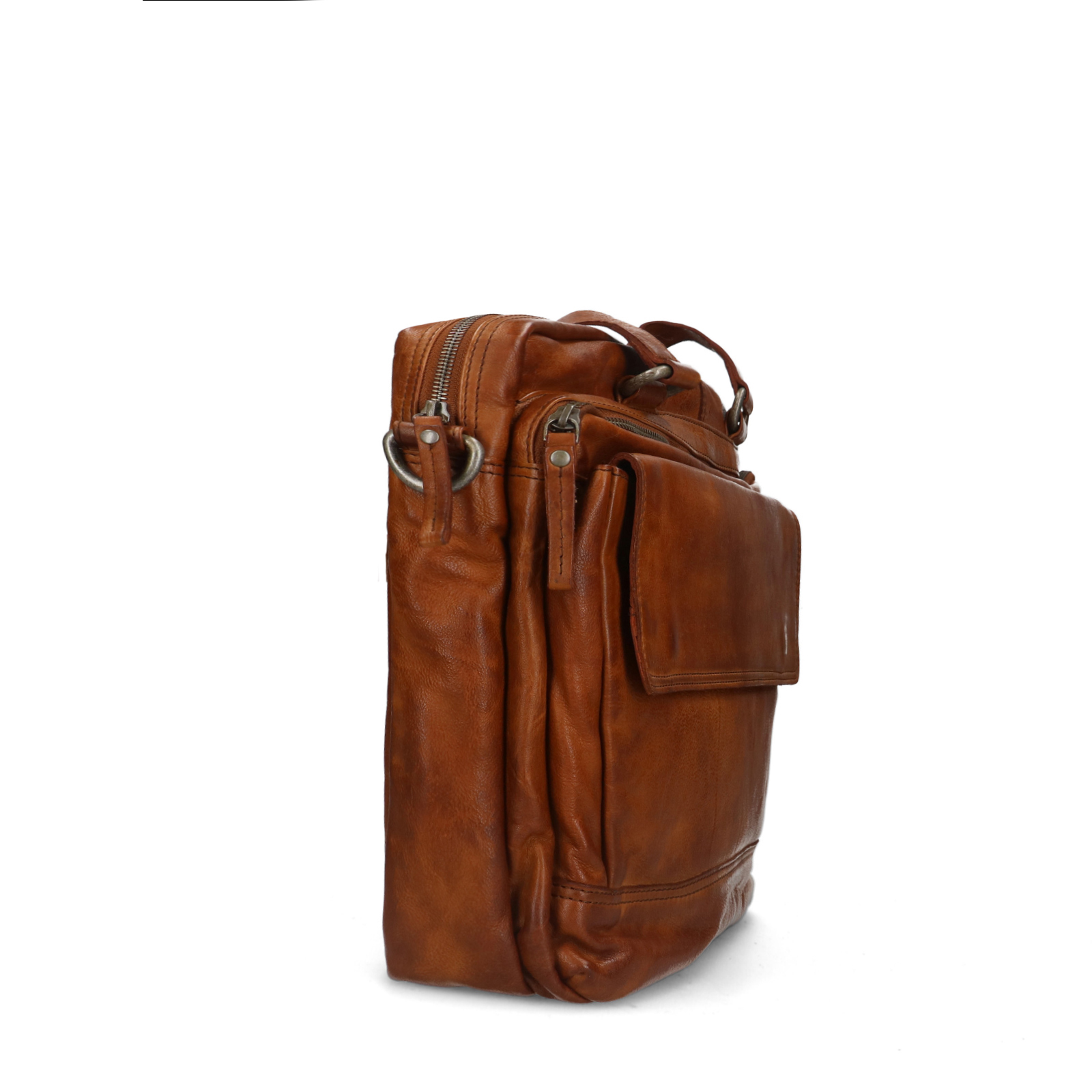 Cognac leren laptoptas 16 inch Laptoptassen Manfield Manfield