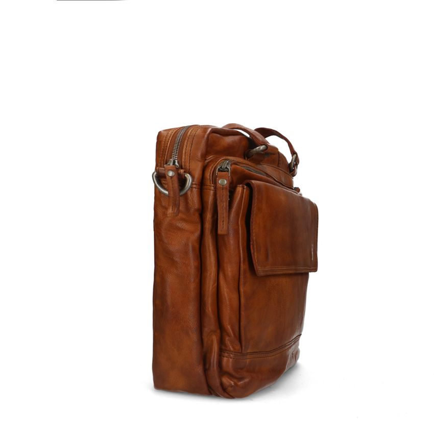 Cognacfarbene Laptoptasche aus Leder