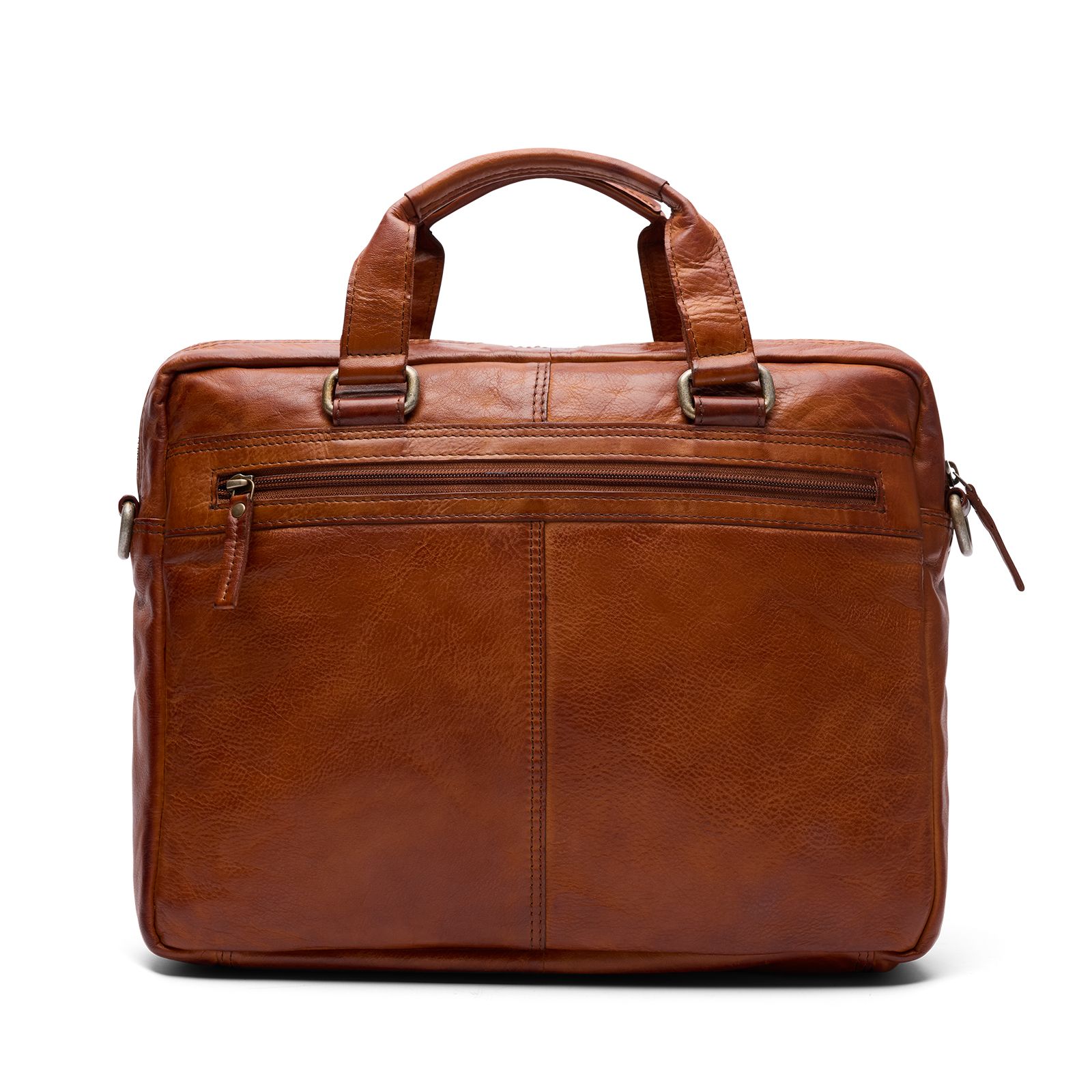 Cognac leren laptoptas 16 inch