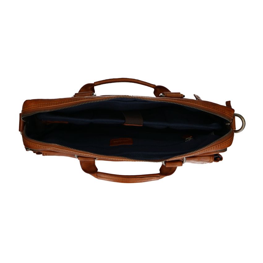 Cognacfarbene Laptoptasche aus Leder