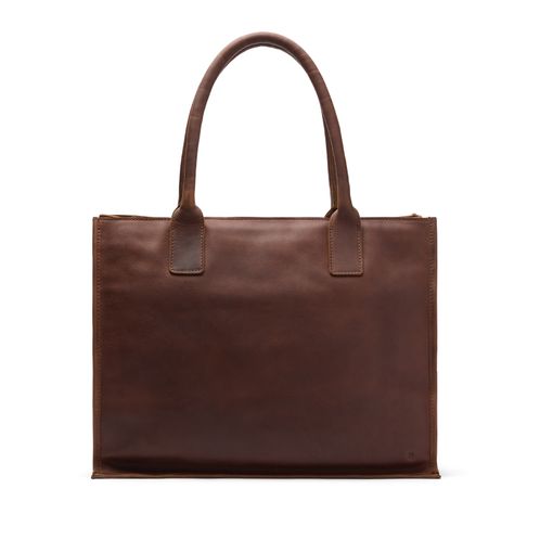 16 inch cognac leren shopper