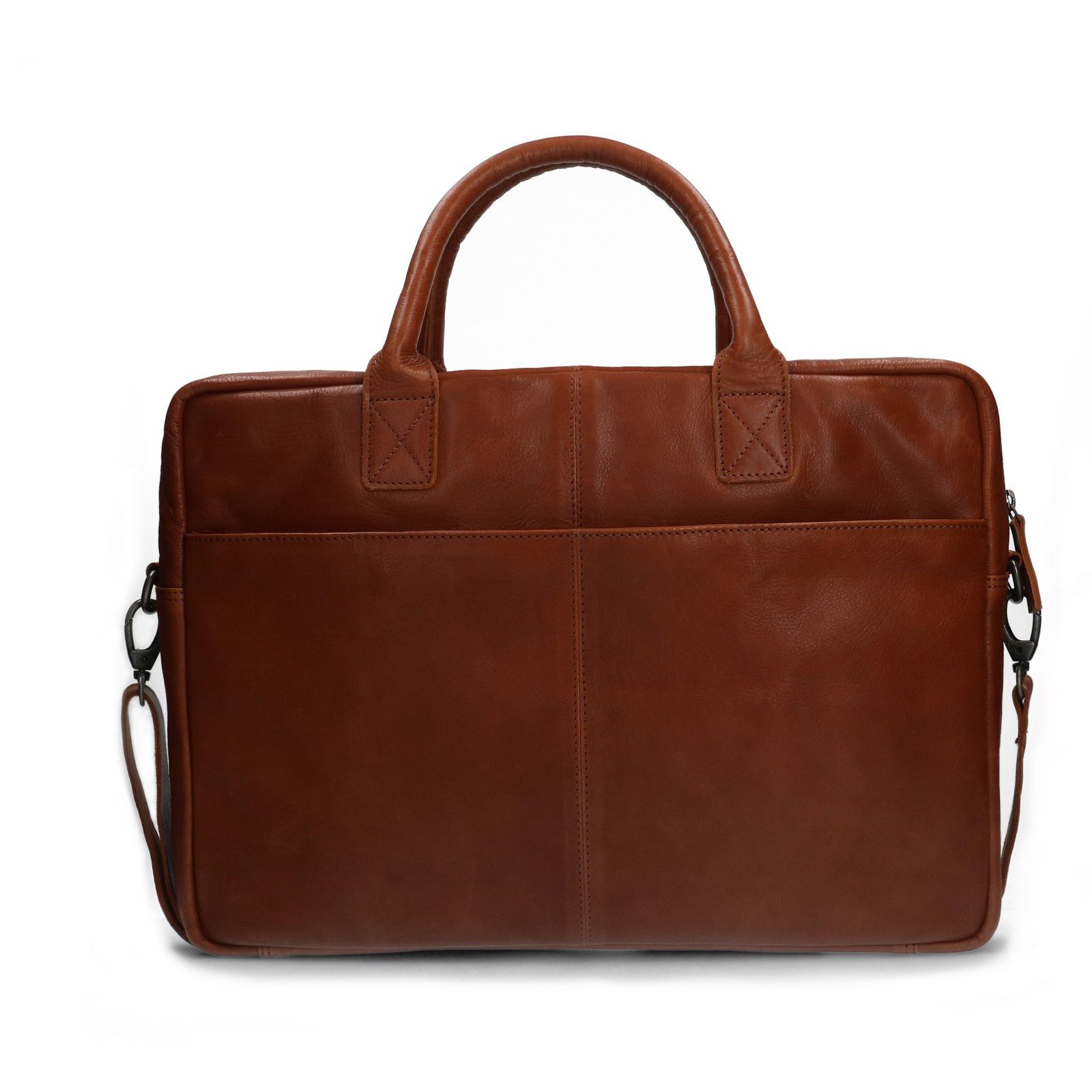 Cognac leren laptoptas 17 inch