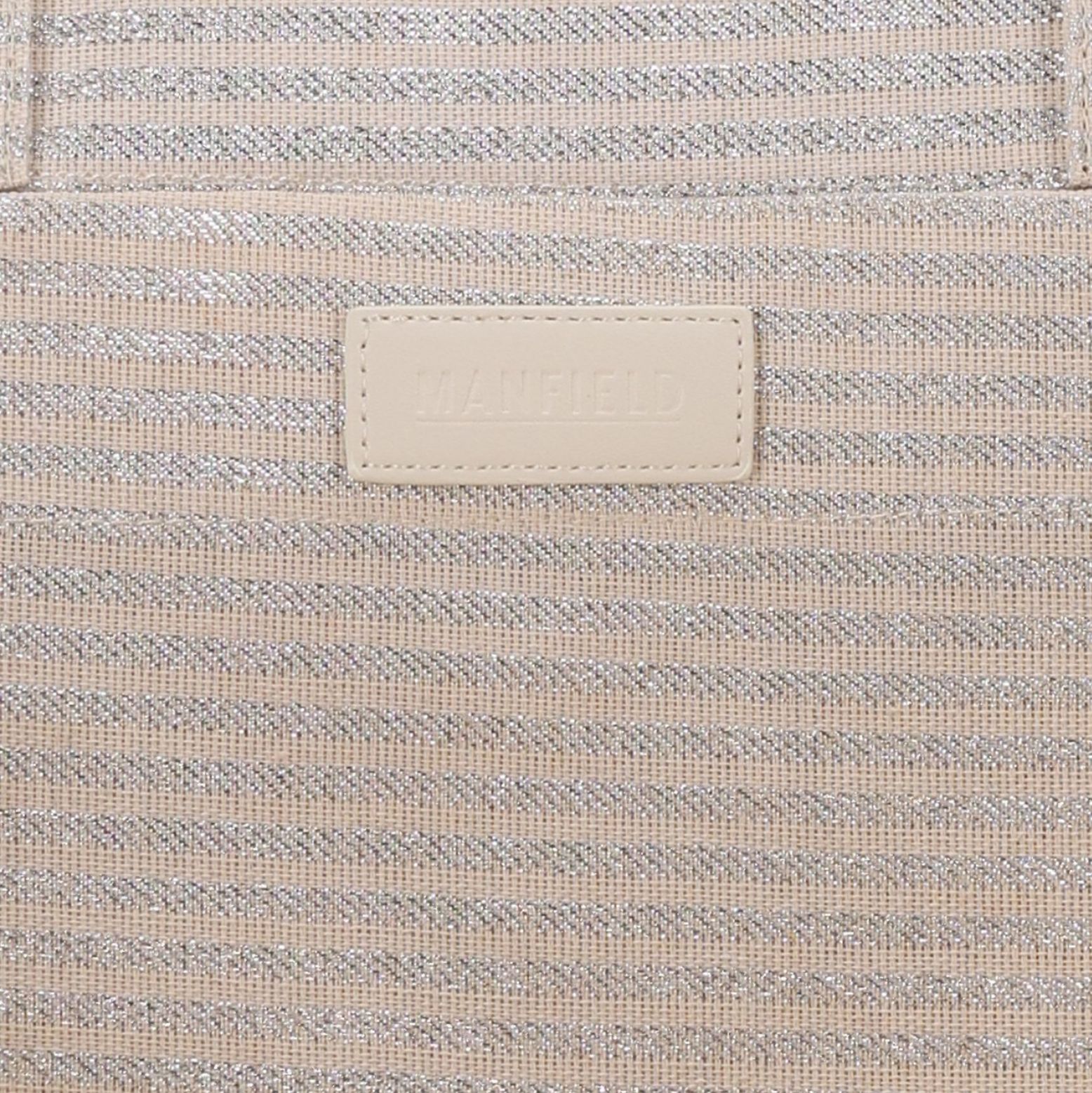 Beige & zilver gestreepte shopper