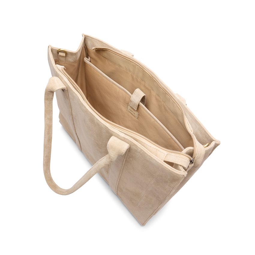 Suède beige shopper