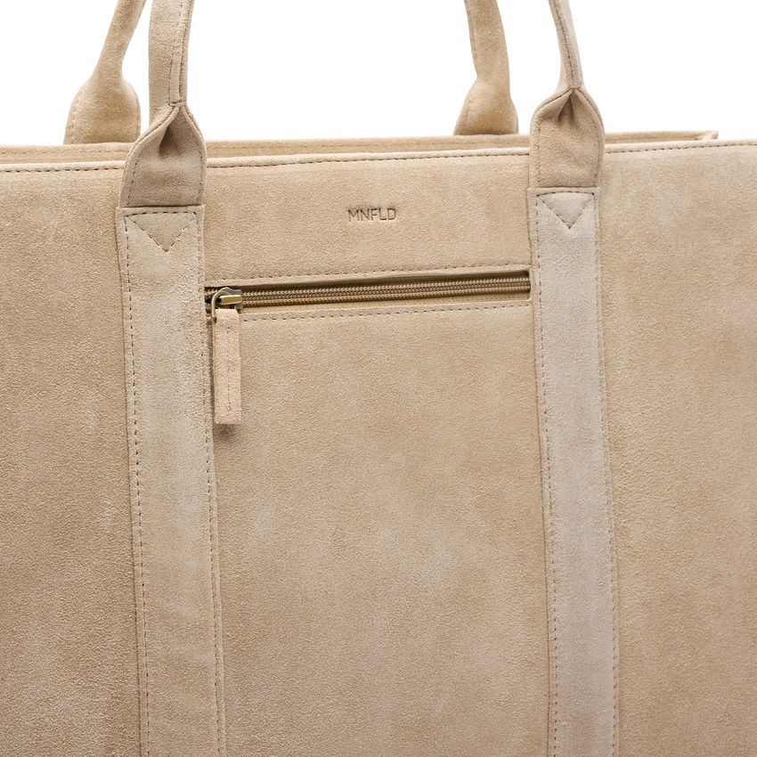 18 inch suède beige shopper