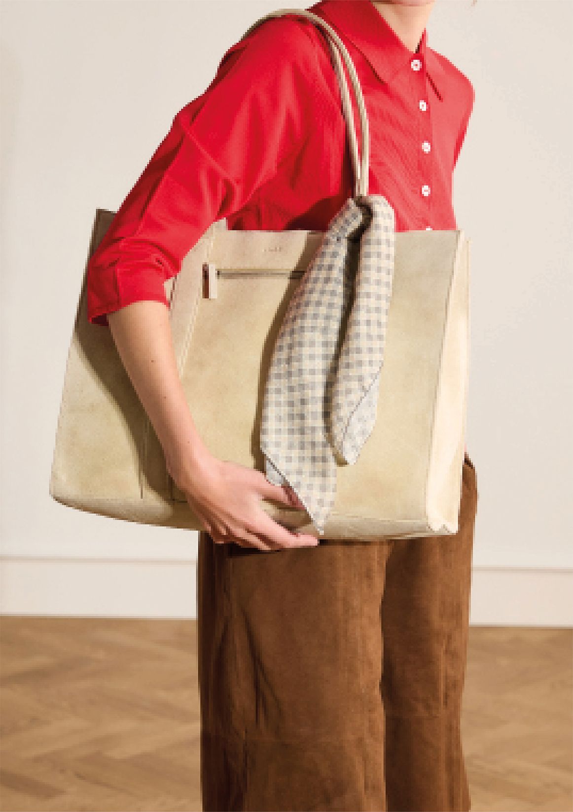 18 inch suède beige shopper