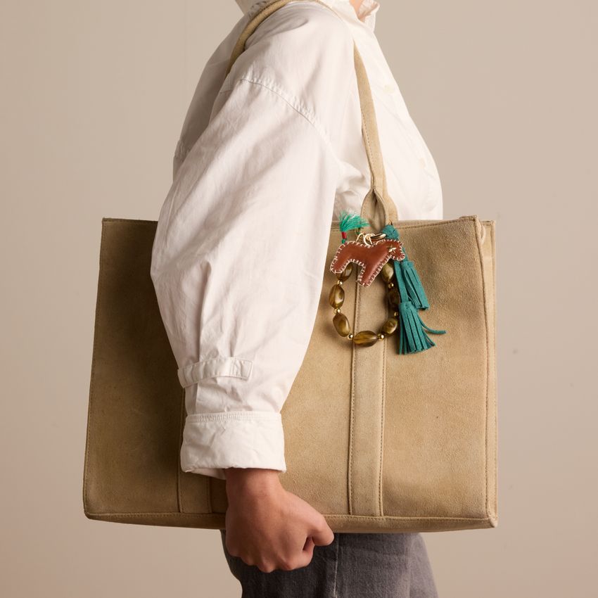 18 inch suède beige shopper