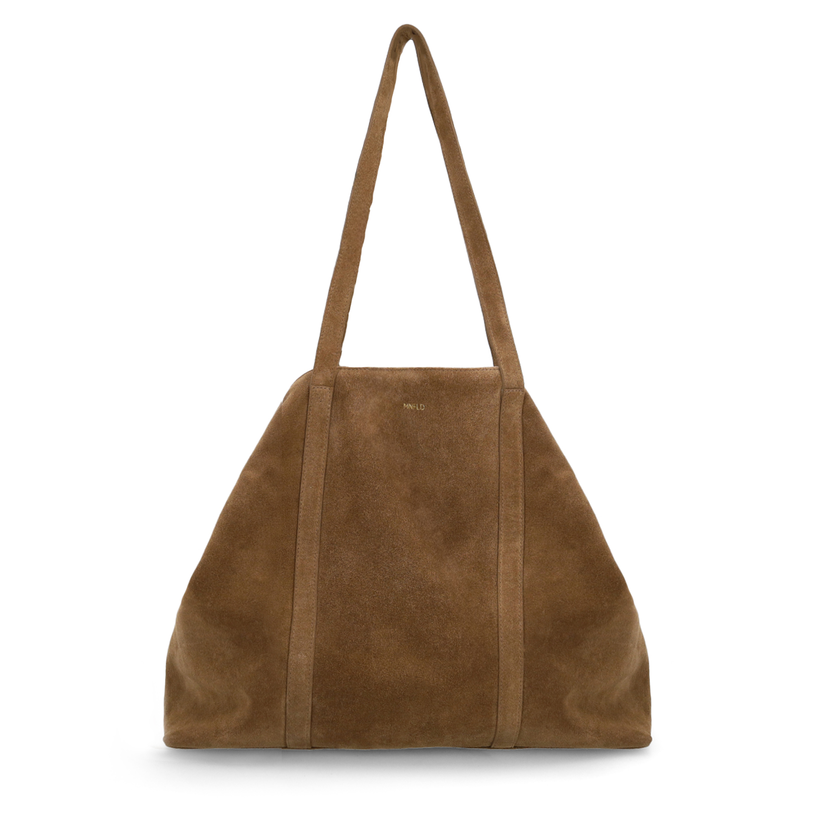 Cognacfarbener Veloursleder-Shopper | Back to work | Manfield 