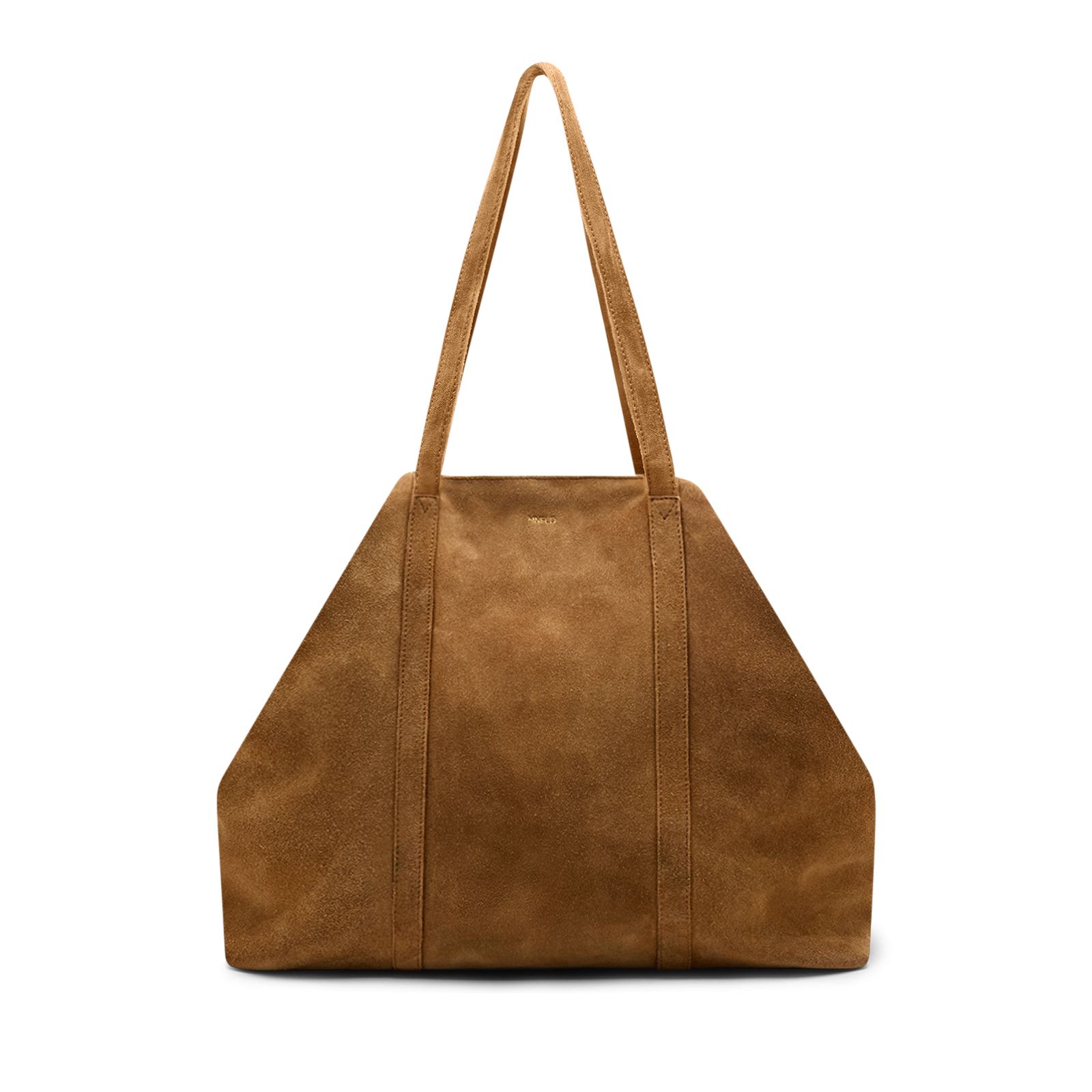 Cognac suède shopper