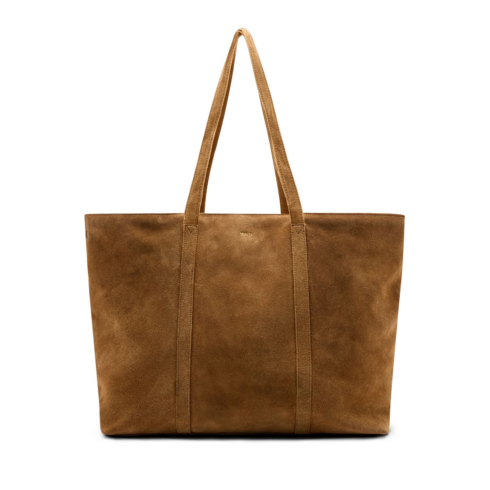 Cognac suède shopper