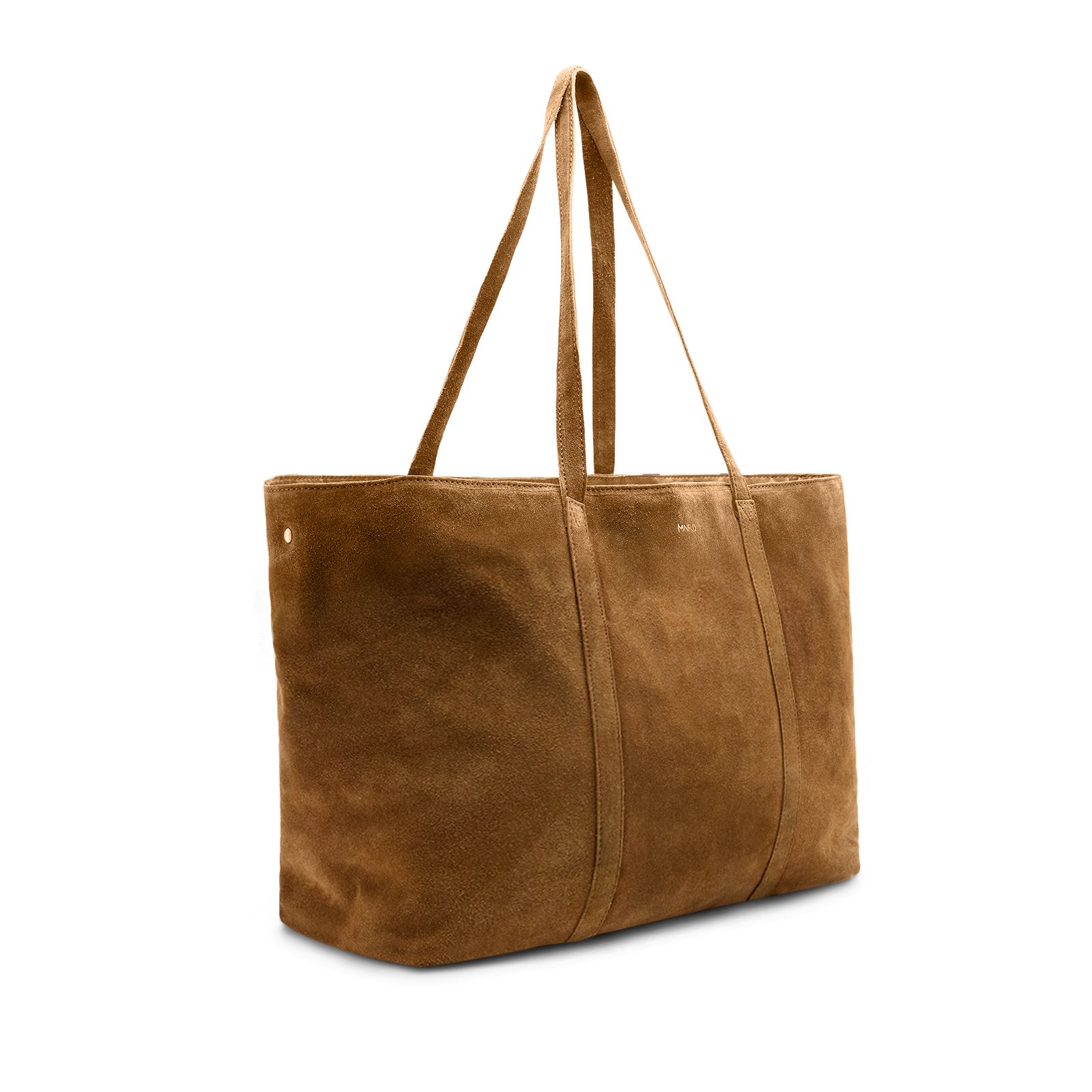 Cognac suède shopper
