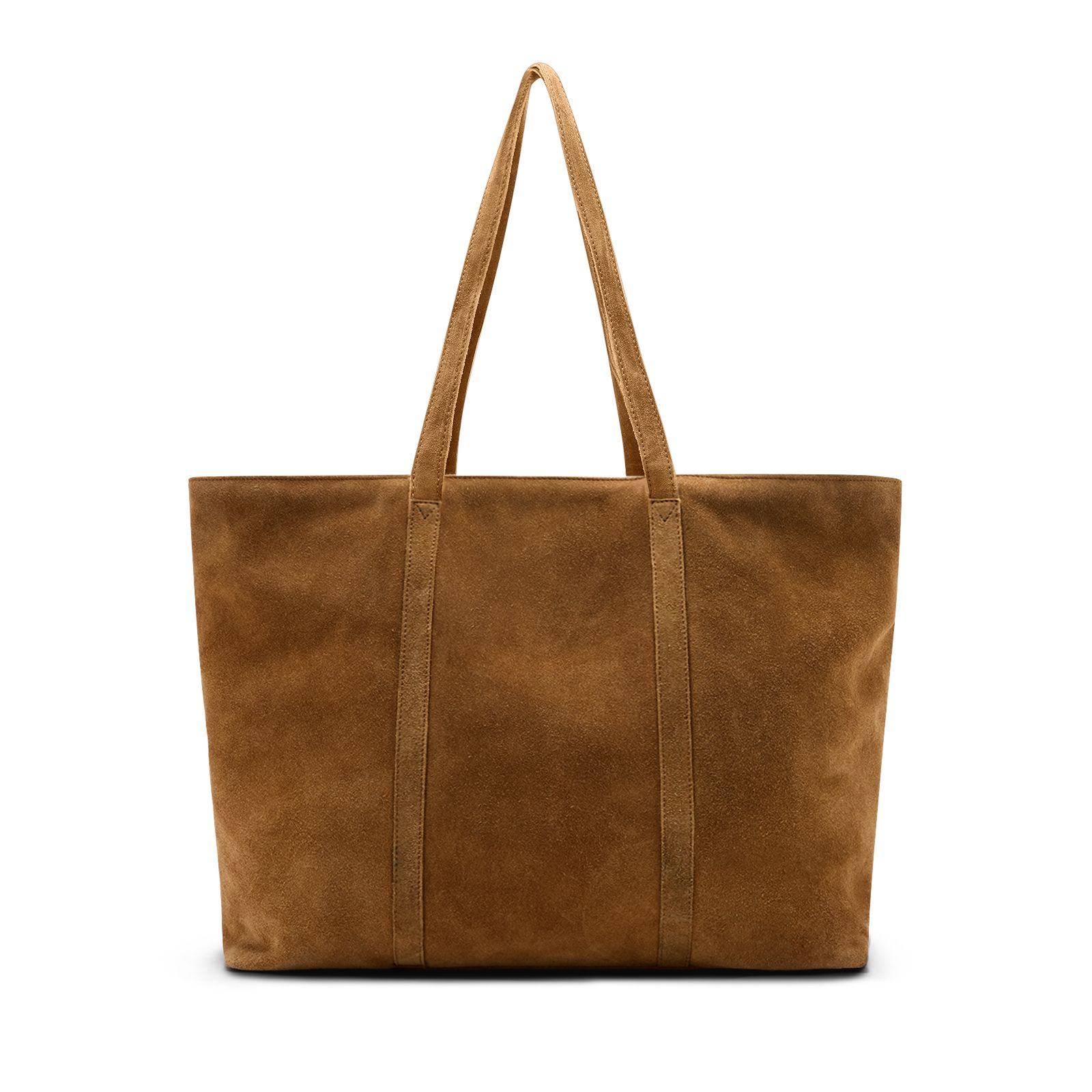 Cognac suède shopper
