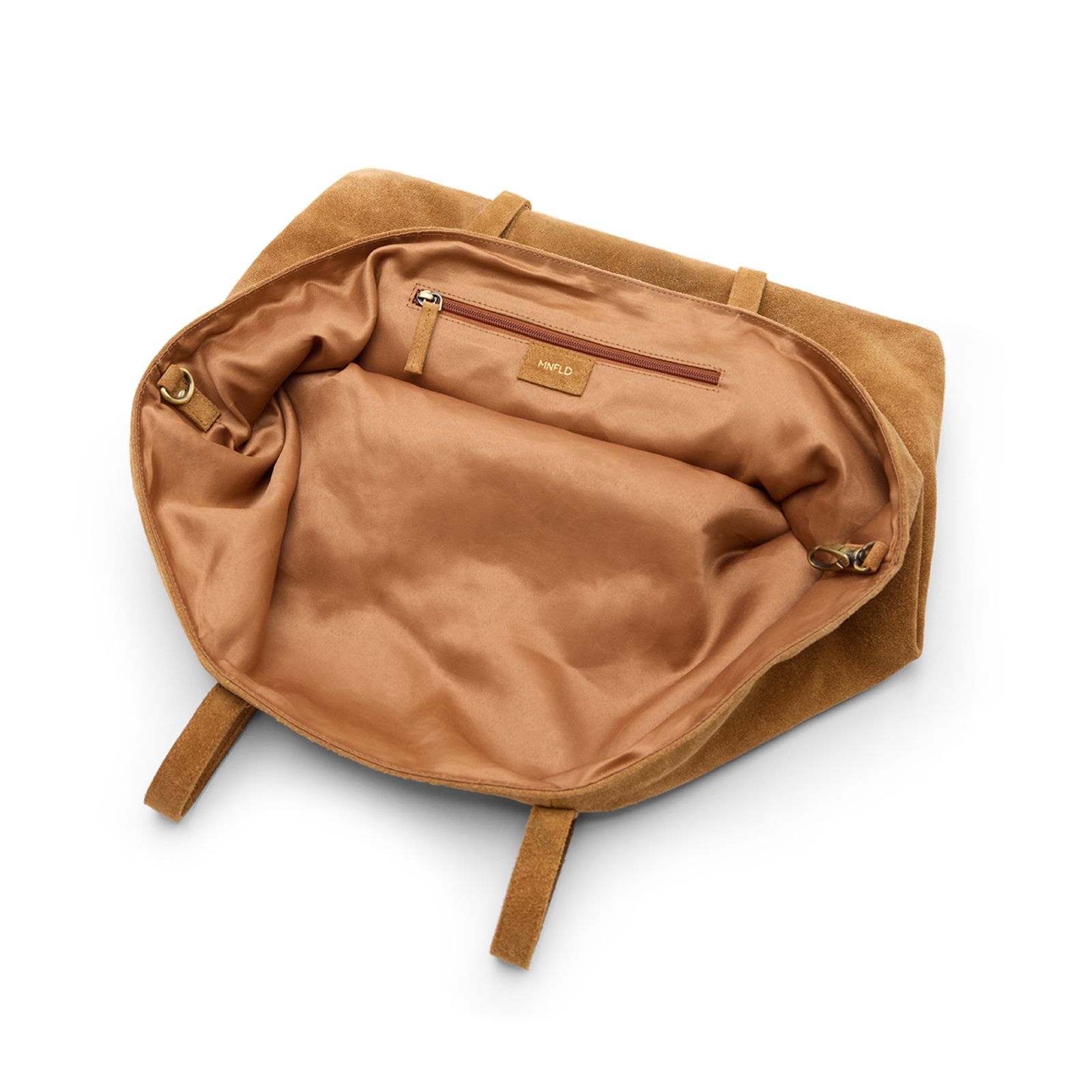 Cognac suède shopper