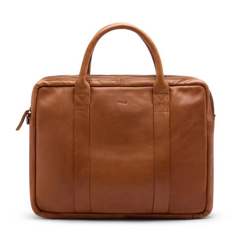 18 inch cognac leren laptoptas