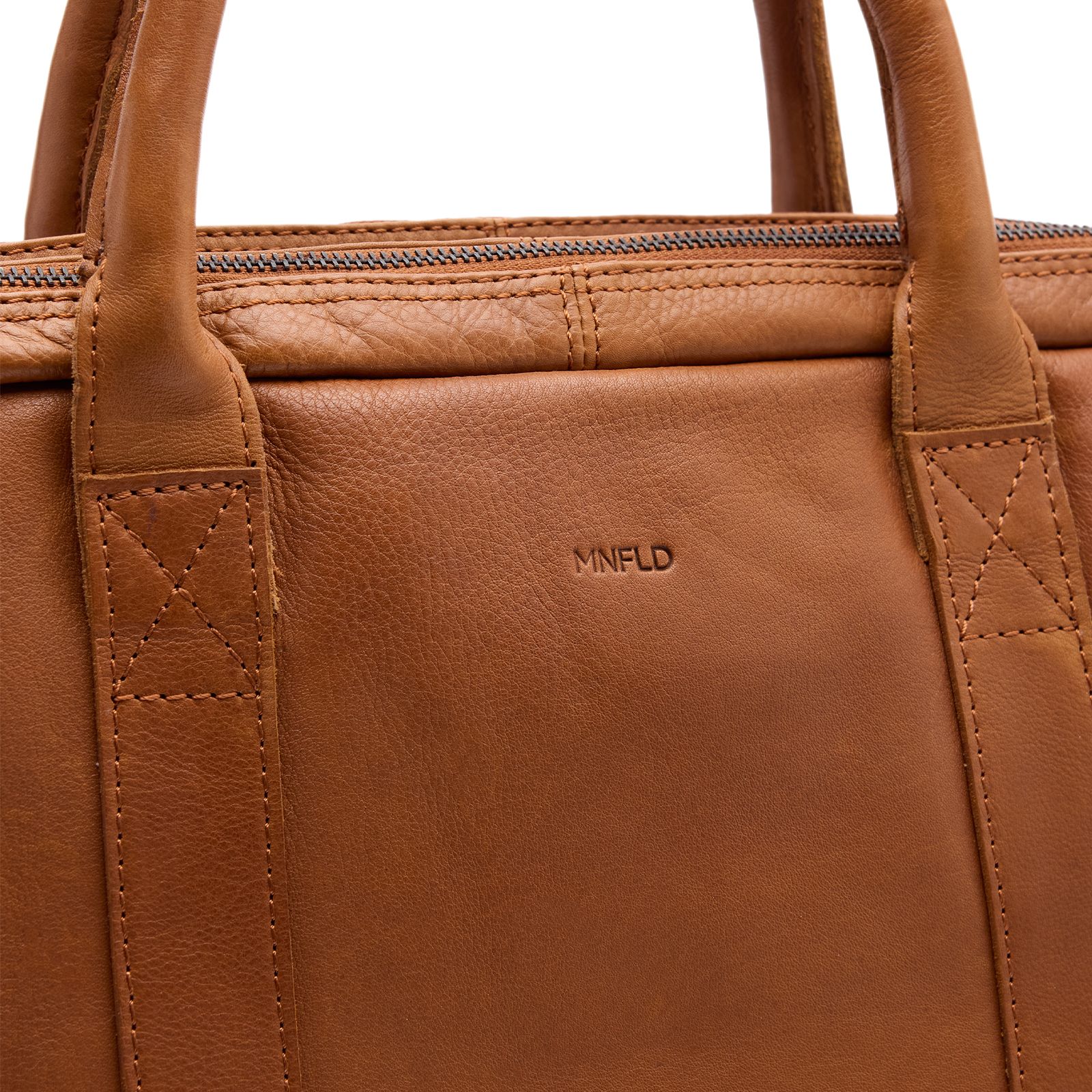 18 inch cognac leren laptoptas