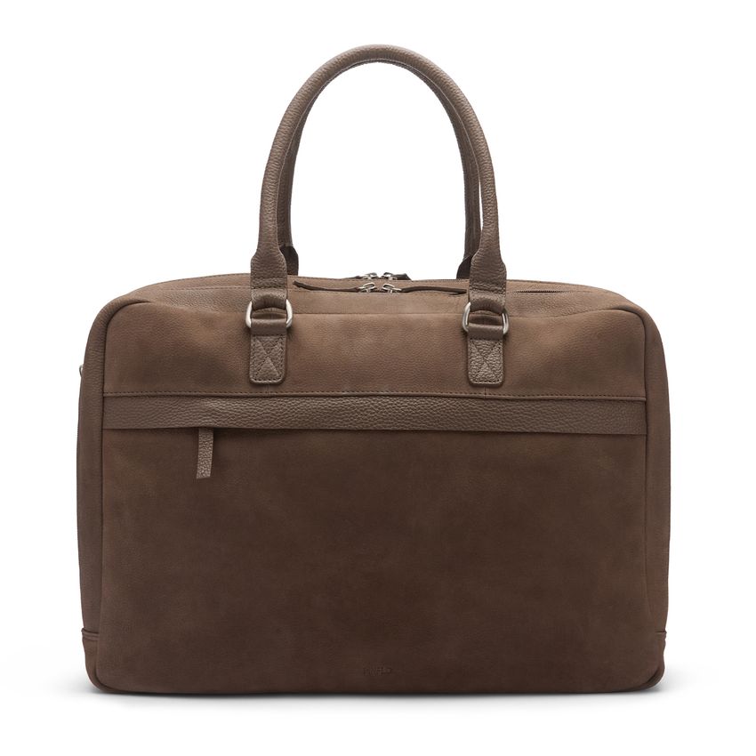 Taupe nubuck laptoptas