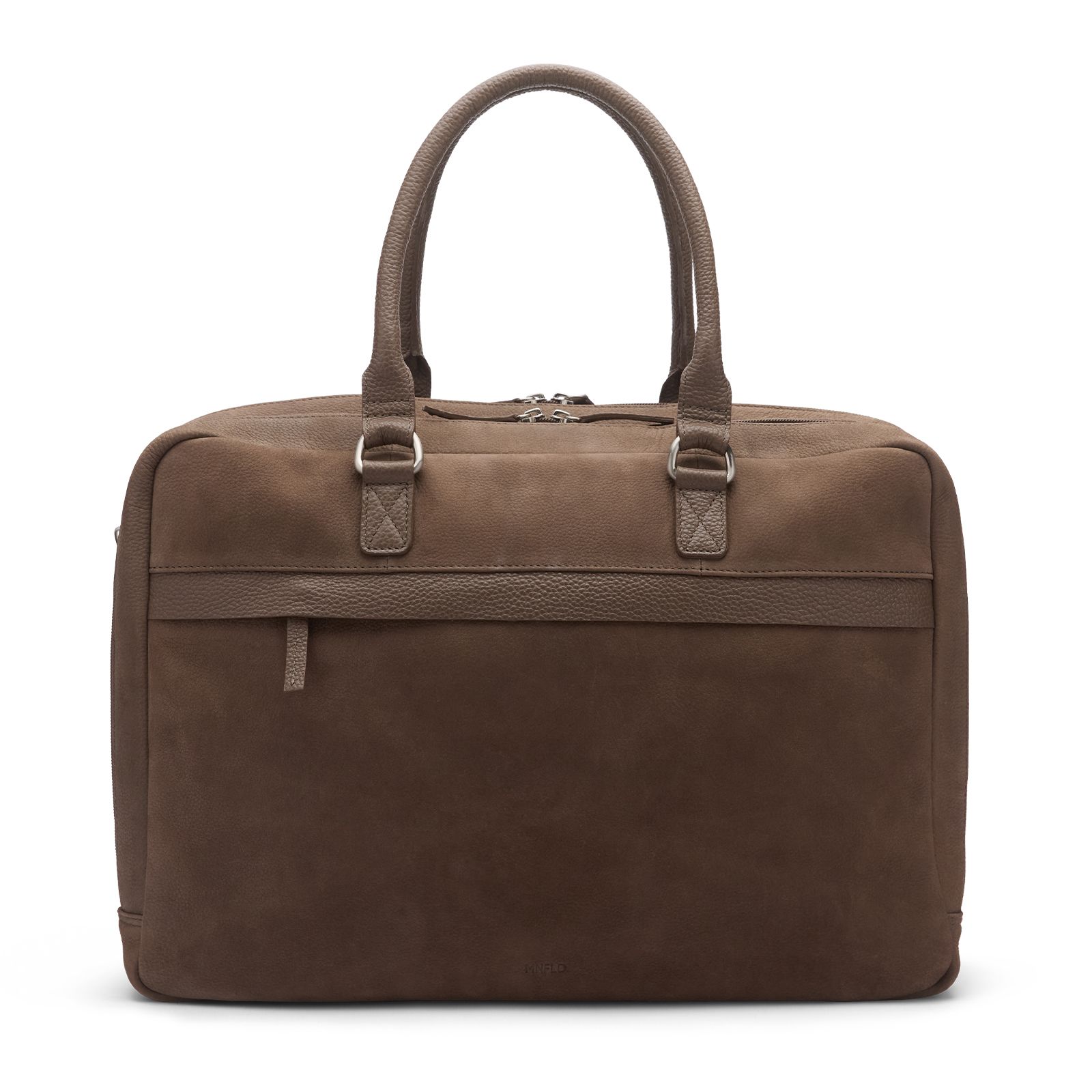 Taupefarbene Nubuk-Laptoptasche