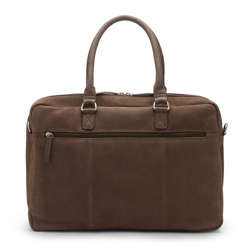 Taupe nubuck laptoptas