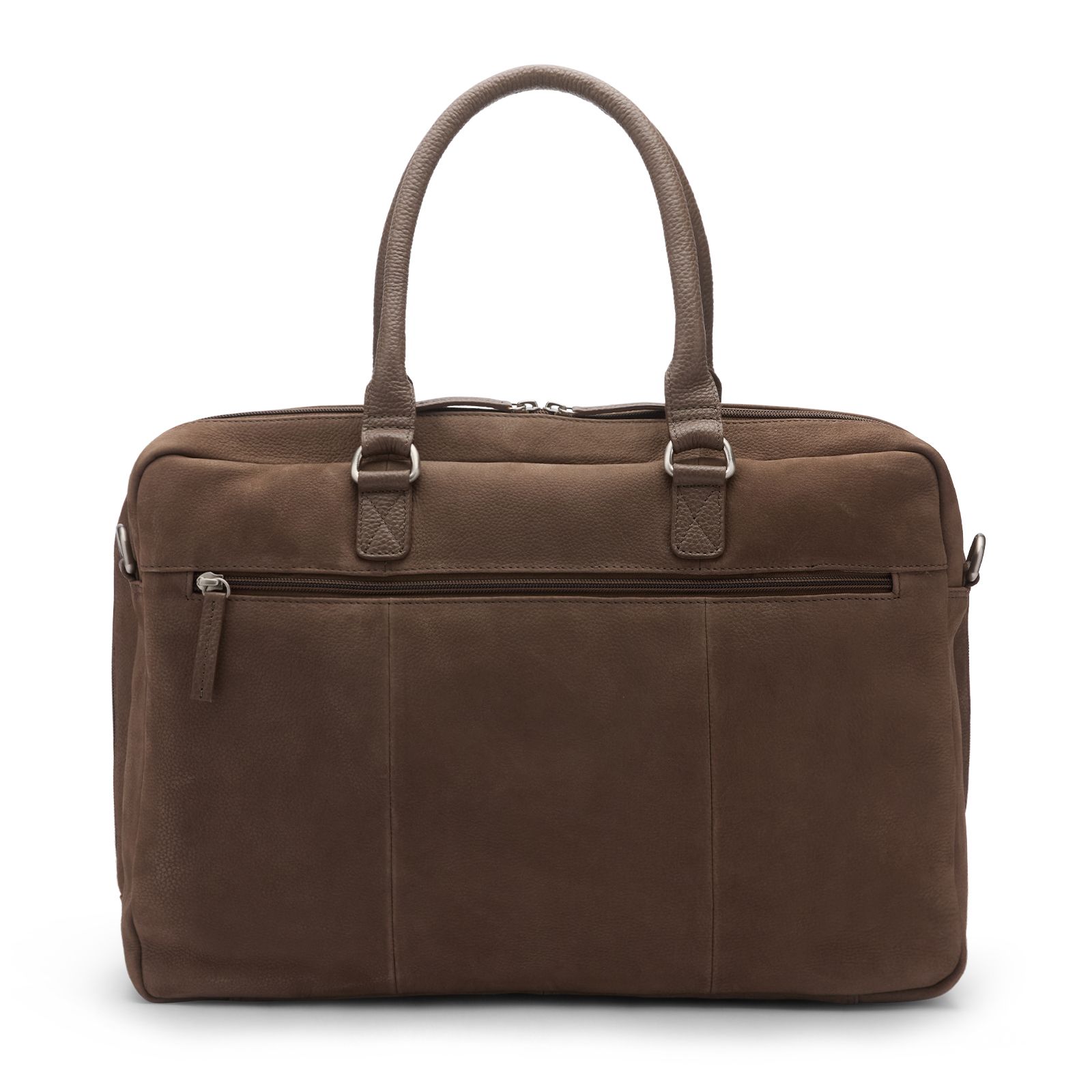 Taupefarbene Nubuk-Laptoptasche