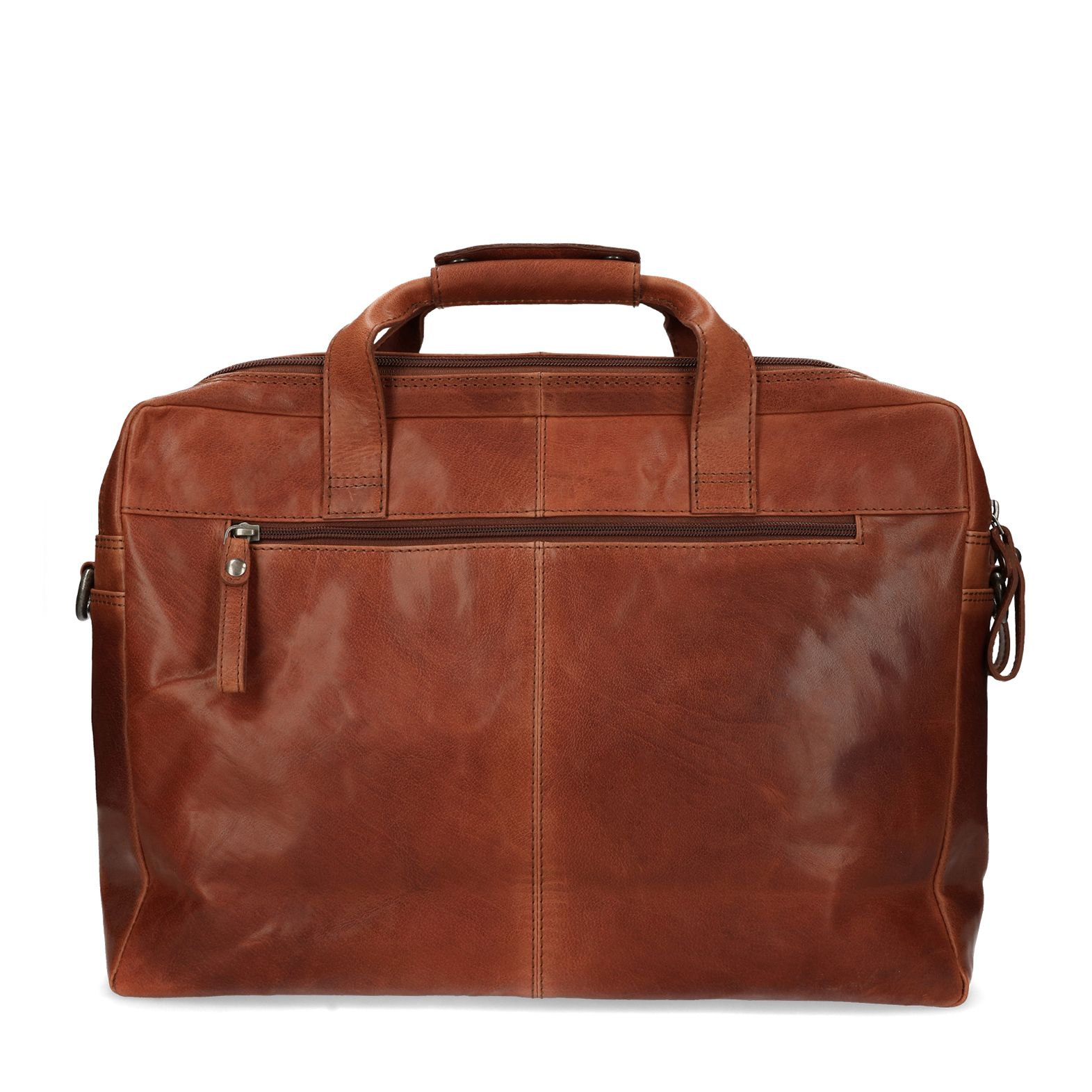 Cognac leren laptoptas 17,5 inch