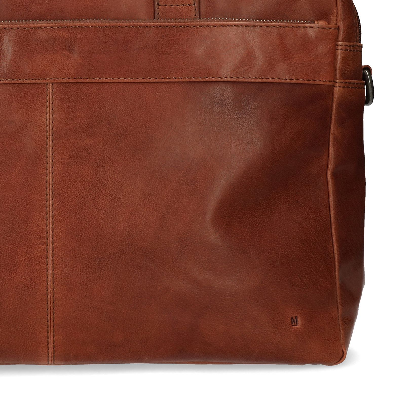 Cognac leren laptoptas 17,5 inch