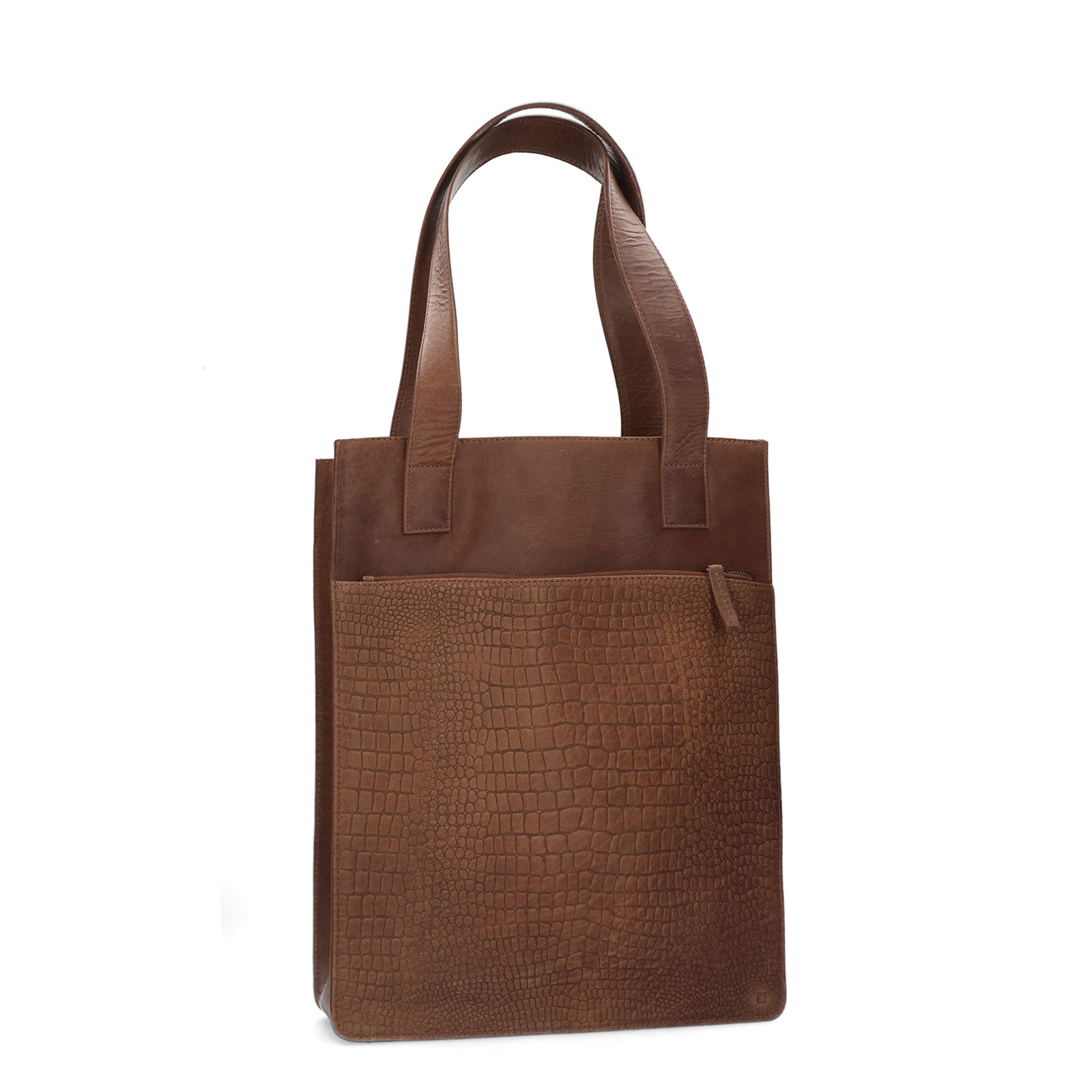 Cognac leren shopper Handtassen Manfield Manfield