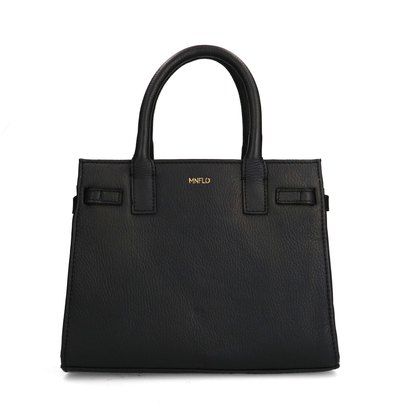 Schwarze Lederhandtasche