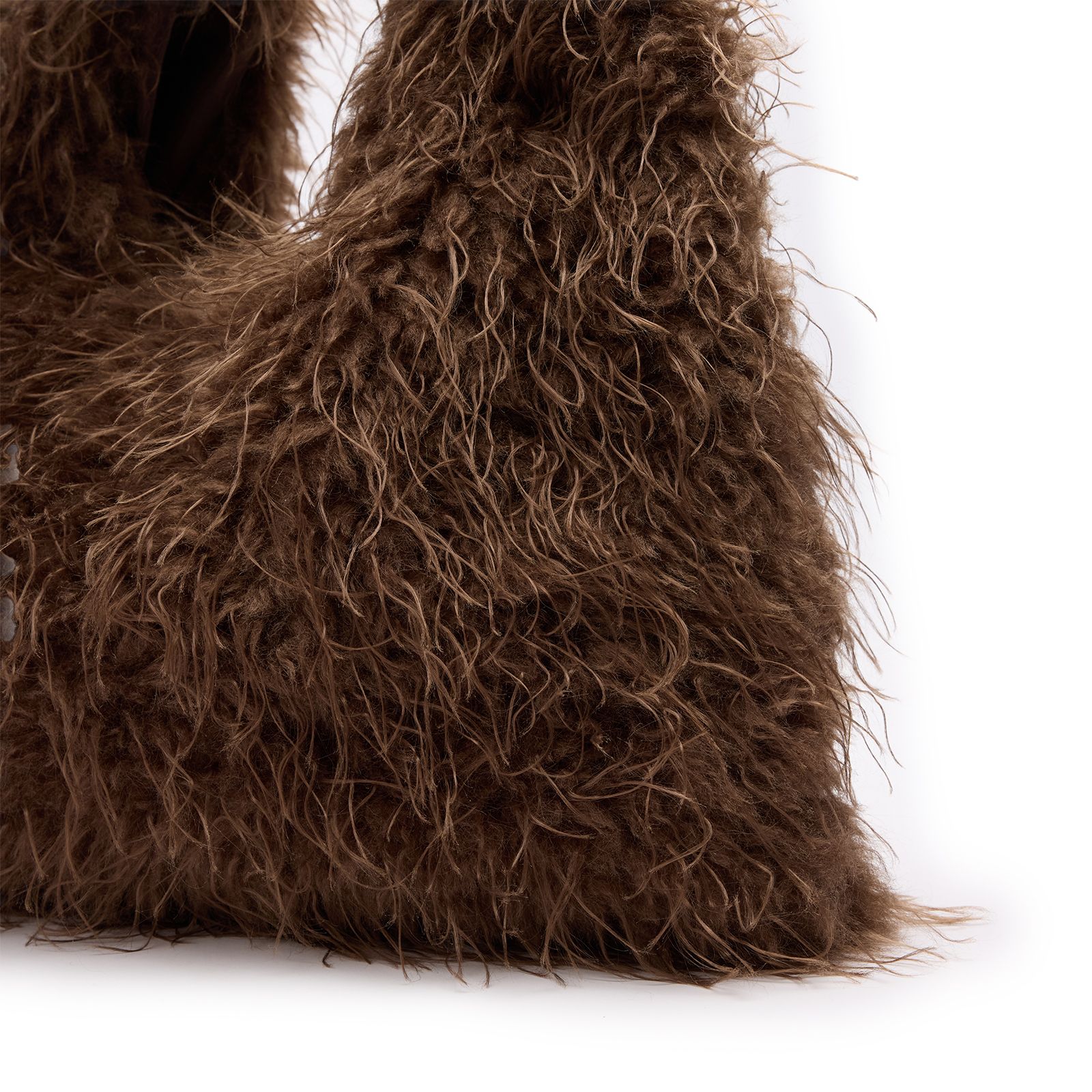 Bruine hairy schoudertas